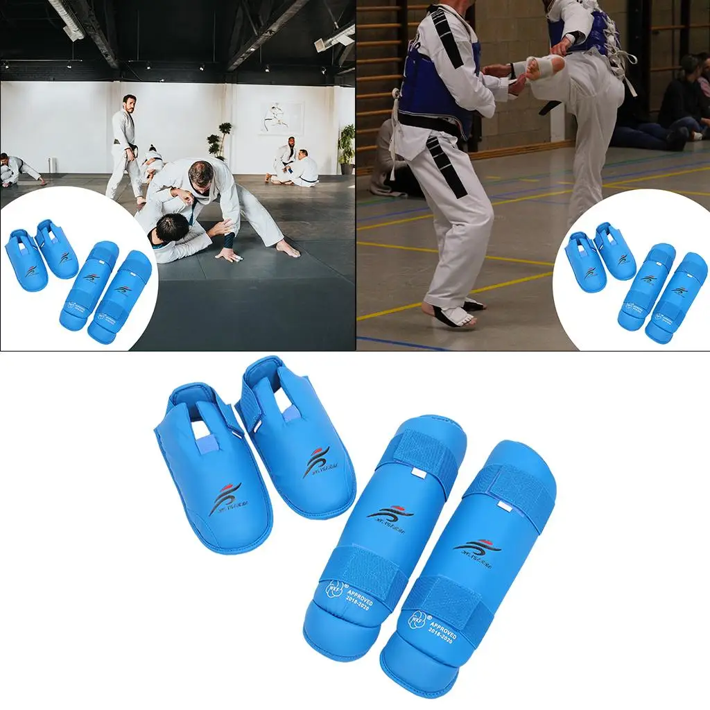Calf Support Youth Set Sponge Leg Protector Ankle Protector Strong Fixed for Karate Training and Muay Thai