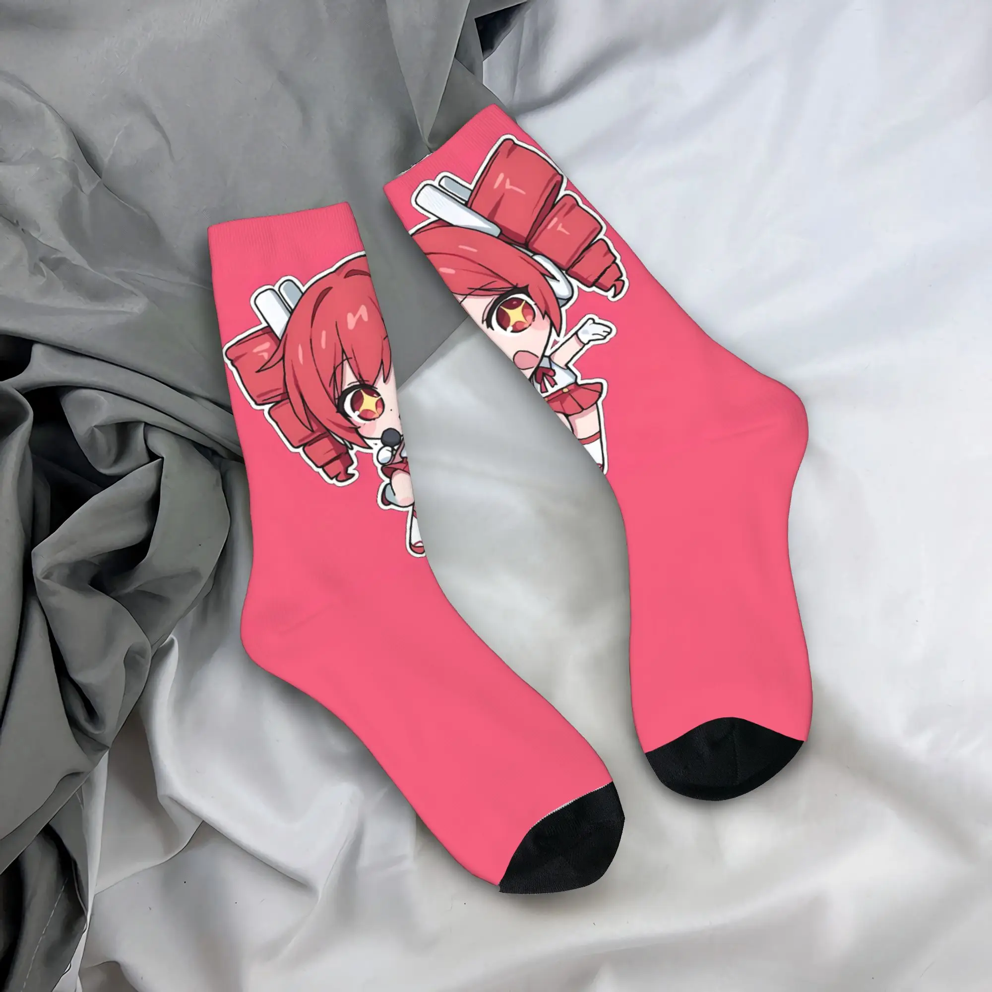 Men Socks Kasane Teto Tiny Chibi Manga  Stockings Autumn Funny Warm Soft Socks Design Cycling Non Slip Socks