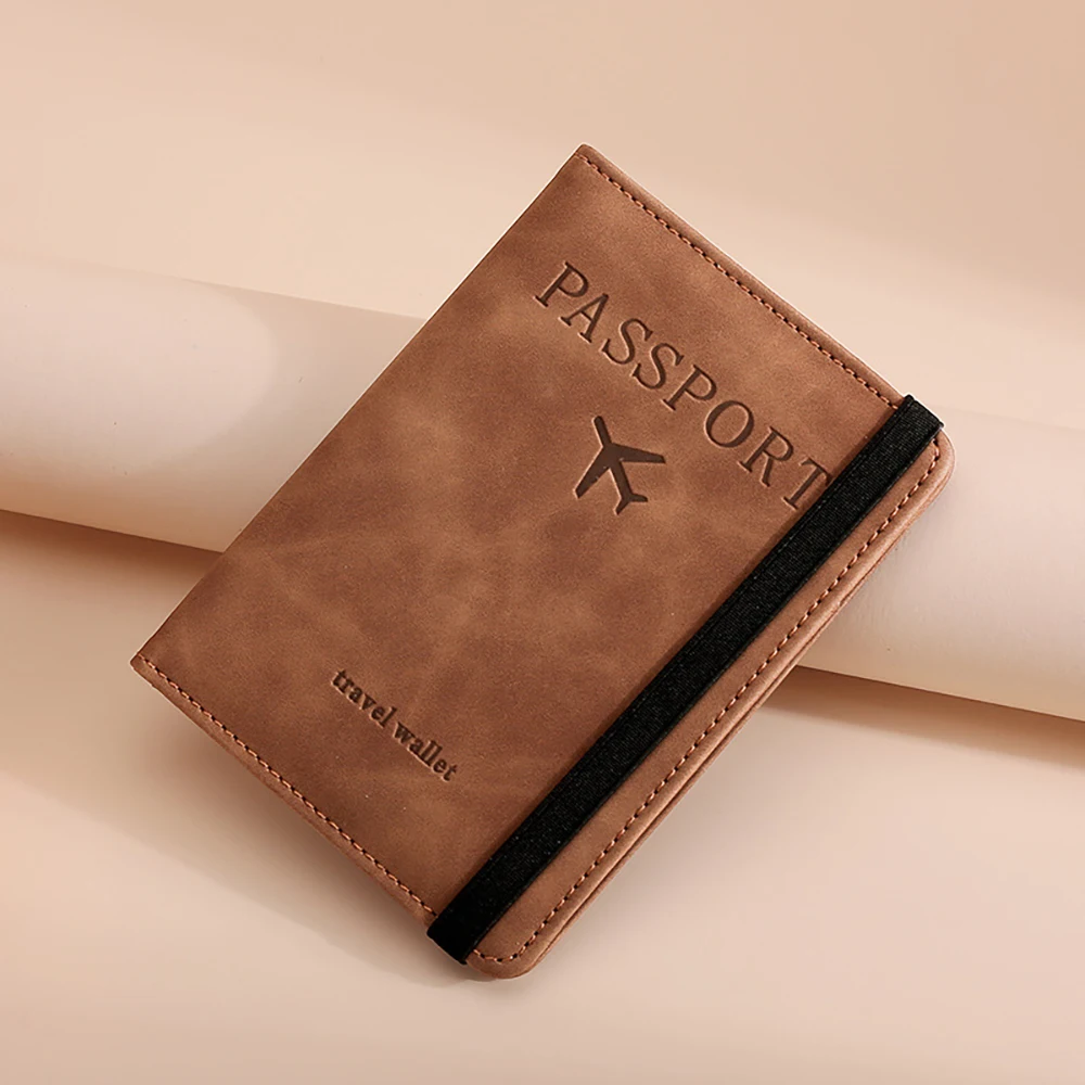 Women Men RFID Business Passport Covers Holder Multi-Function ID Bank Card PU Leather Wallet Case Travel Accessories Elastic