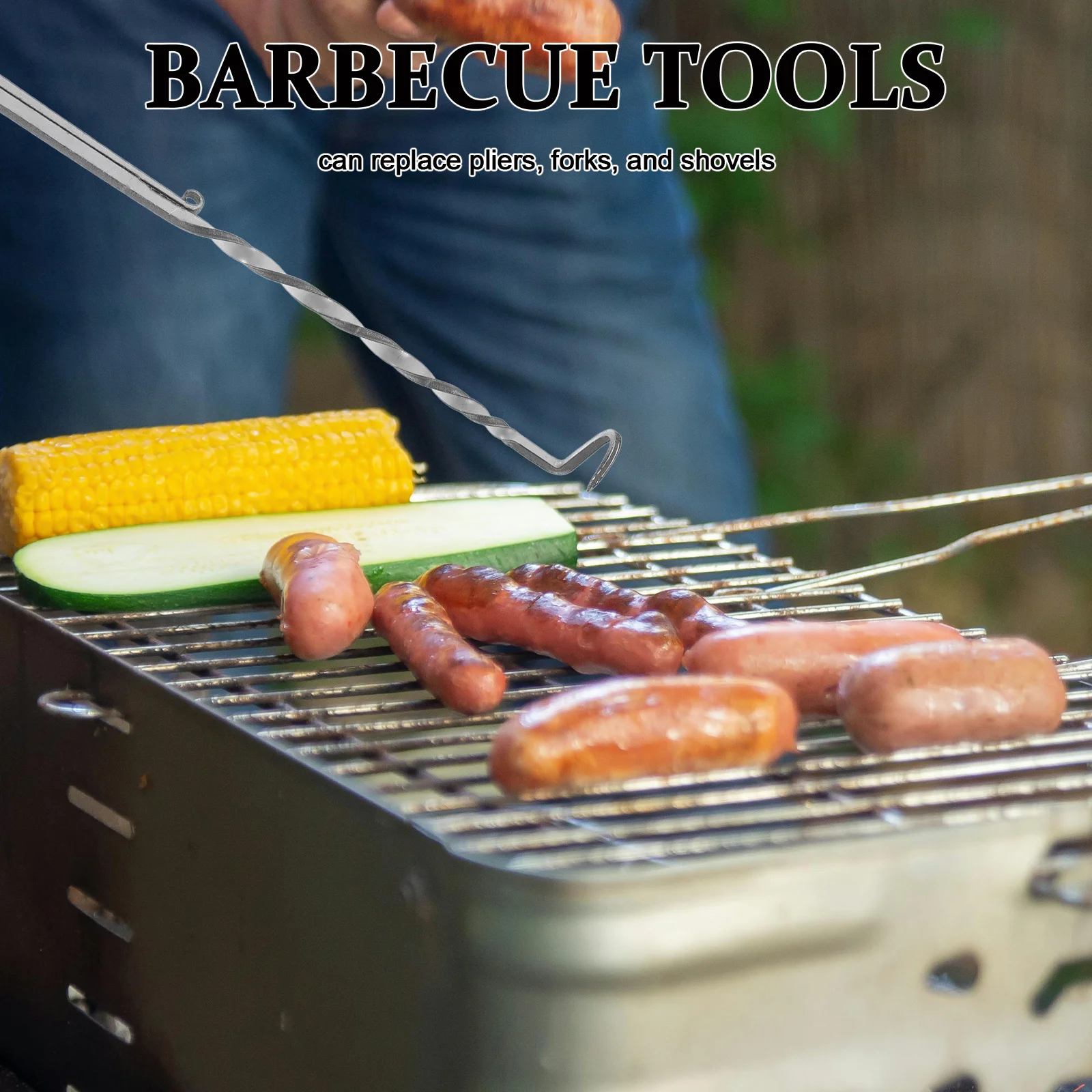 

Bbq Flipper Hook Stainless Steel Food Turner for Flipping Meat Ribs Chicken Hot Dogs Grilling Accessories Barbecue Cooking