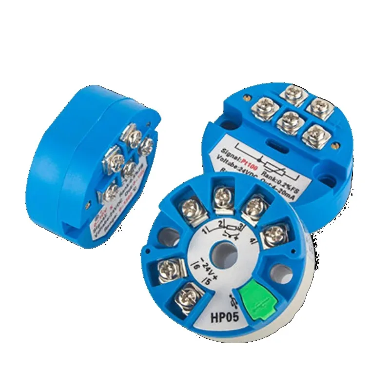 PT100 K Type Temperature Transmitter 0-100℃ 0-200℃ To 4-20mA 0-5V 0-10V Head Mounted Analog Signal Converter