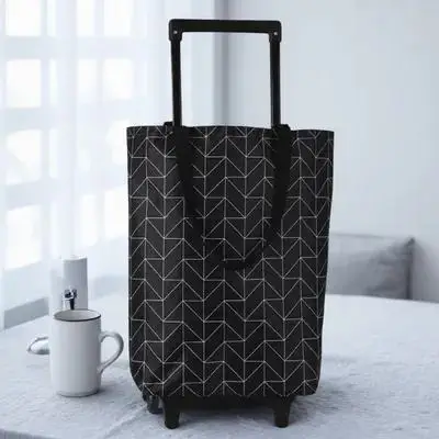 

Waterproof Bag Small Pull Cart Foldable Trolley Grocery Shopping Oxford Cloth Pouch Reusable Portable Storage Bag Travel Sturdy