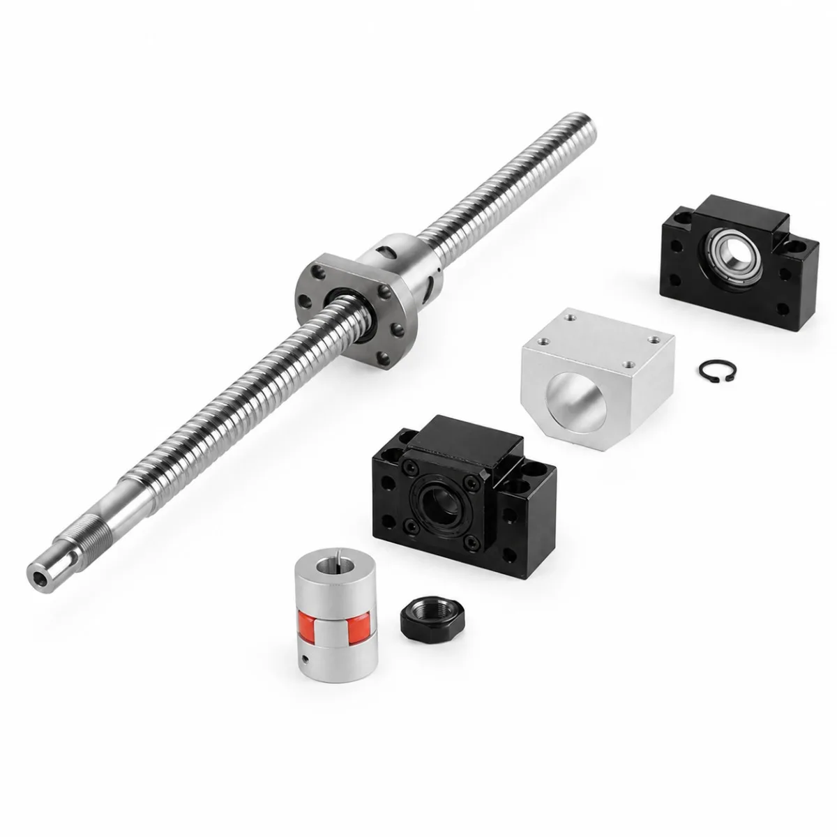 sfu1204-c7-ロールドボールスクリューキット-12mm-4mmリード-150-500mm-加工済みエンド-bk10-bf10サポート-dcg12h-ナットハウジングカプラ