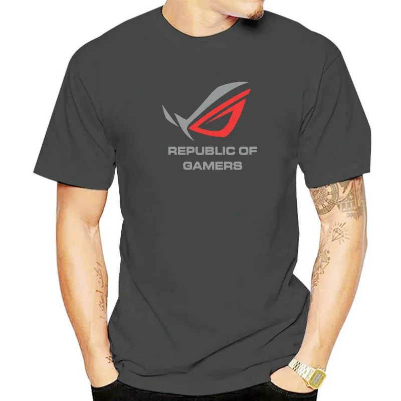 REPUBLIC OF GAMERS ROG LOGO BY  BLACK T-SHIRT SIZE S-2XL