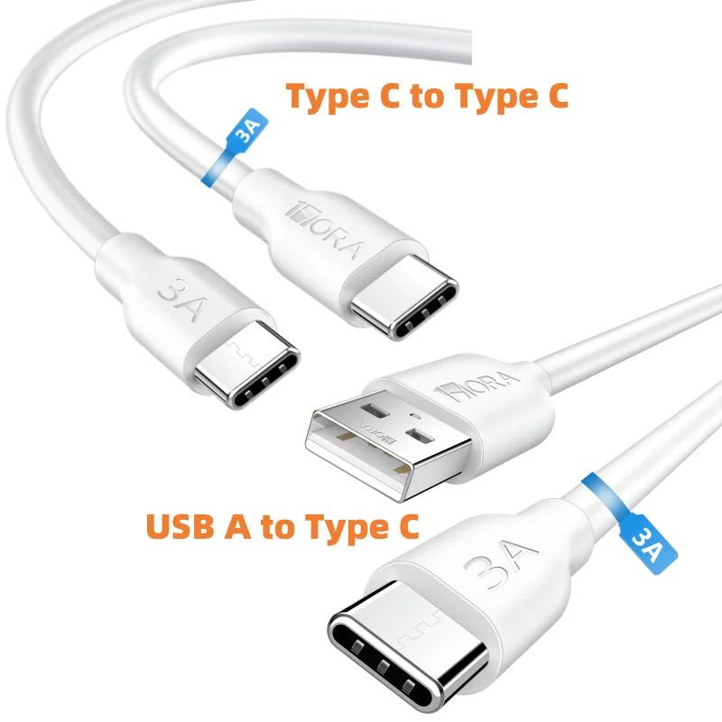 1HORA Data Cable 3A USB Type C Fast Charging Cable 1M PVC Material Durable Type C Charging Cable For Tablet Samsung Android