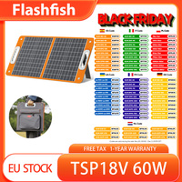Flashfish TSP18V 60W Foldable Solar Panel, Portable Solar Charger with DC Outputs, 2 USB Outputs, 21.5% -23.5% Solar Conversion