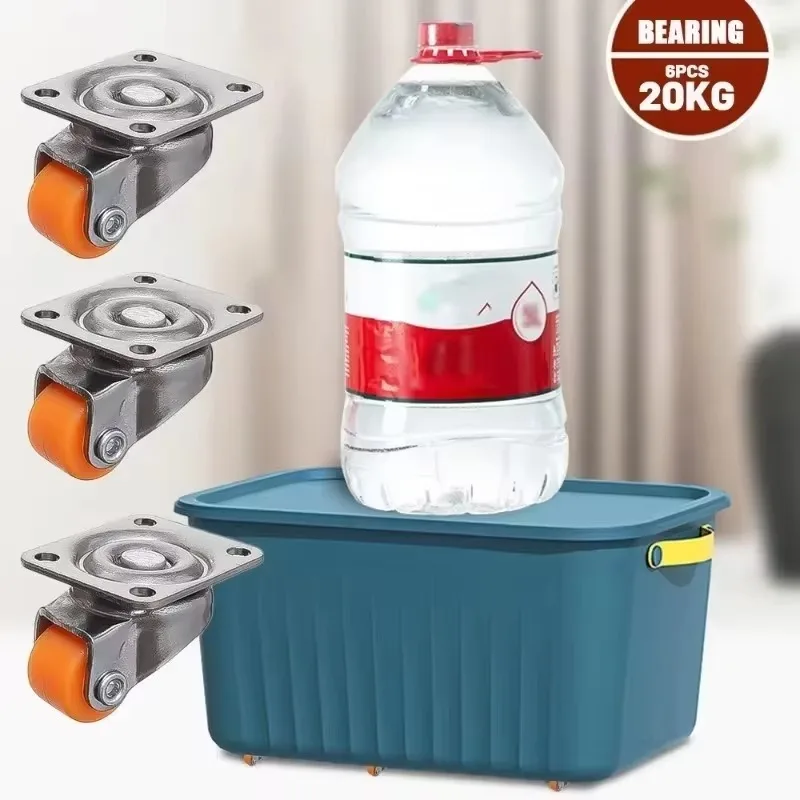 24/1PCS Mini Universal Wheel 360° Rotation Pulley Rubber Swivel Casters for Toy Cart Storage Boxes Trolley Furniture Caster