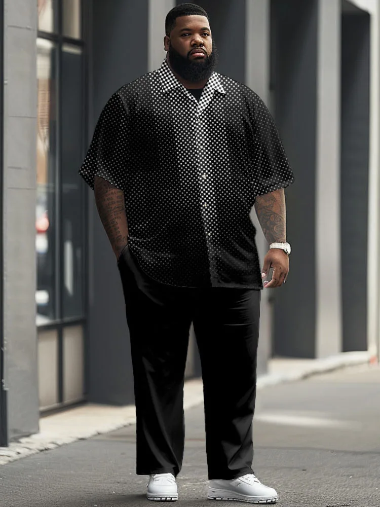 L-9XL chemise à manches courtes et pantalon ensemble grande taille hommes décontracté affaires nickel é décontracté Bergame impression deux pièces ensemble Zwing Y