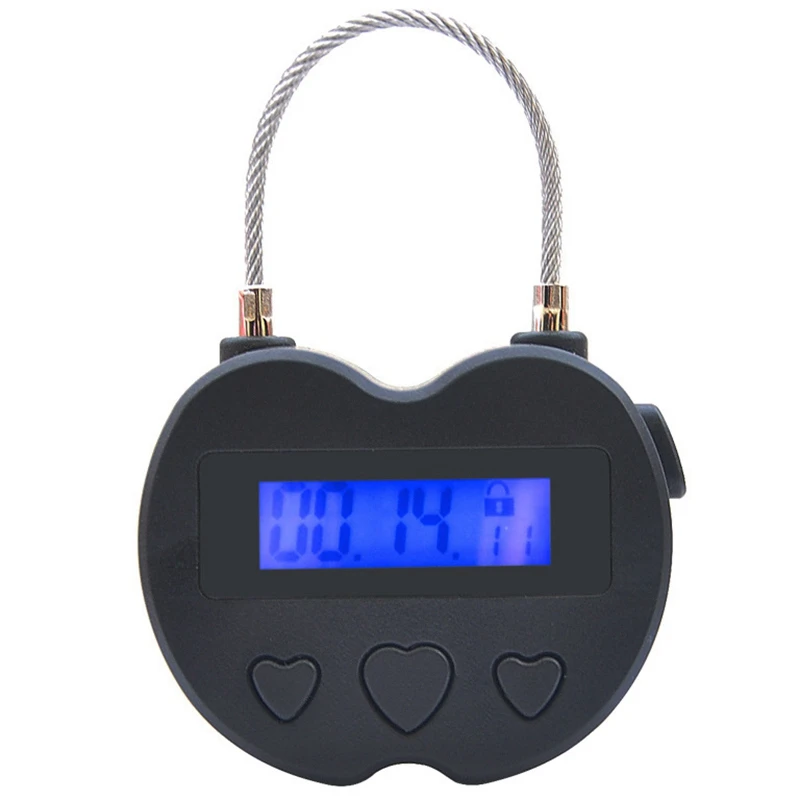 Smart Time Lock LCD Display Time Lock Multifunction Travel Electronic Timer, Waterproof USB Rechargeable Temporary Timer Padlock