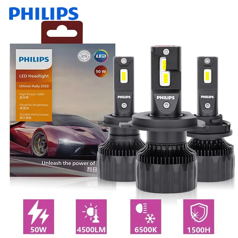 Philips Ultinon rallye 3550 H7 phares Led haute puissance 50W H4 H8 H9 H11 9005 HB3 9006 HB4 9012 HIR2 lampe automatique antibrouillard 6500K