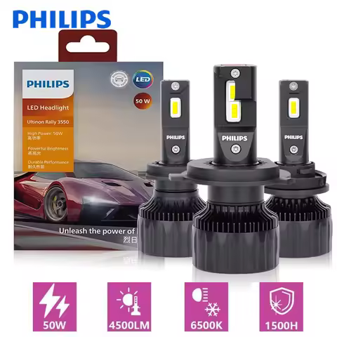 Philips Ultinon Rally 3550 H7 Led Headlights High Power 50W H4 H8 H9 H11 9005 HB3 9006 HB4 9012 HIR2 Auto Lamp Fog Lights 6500K