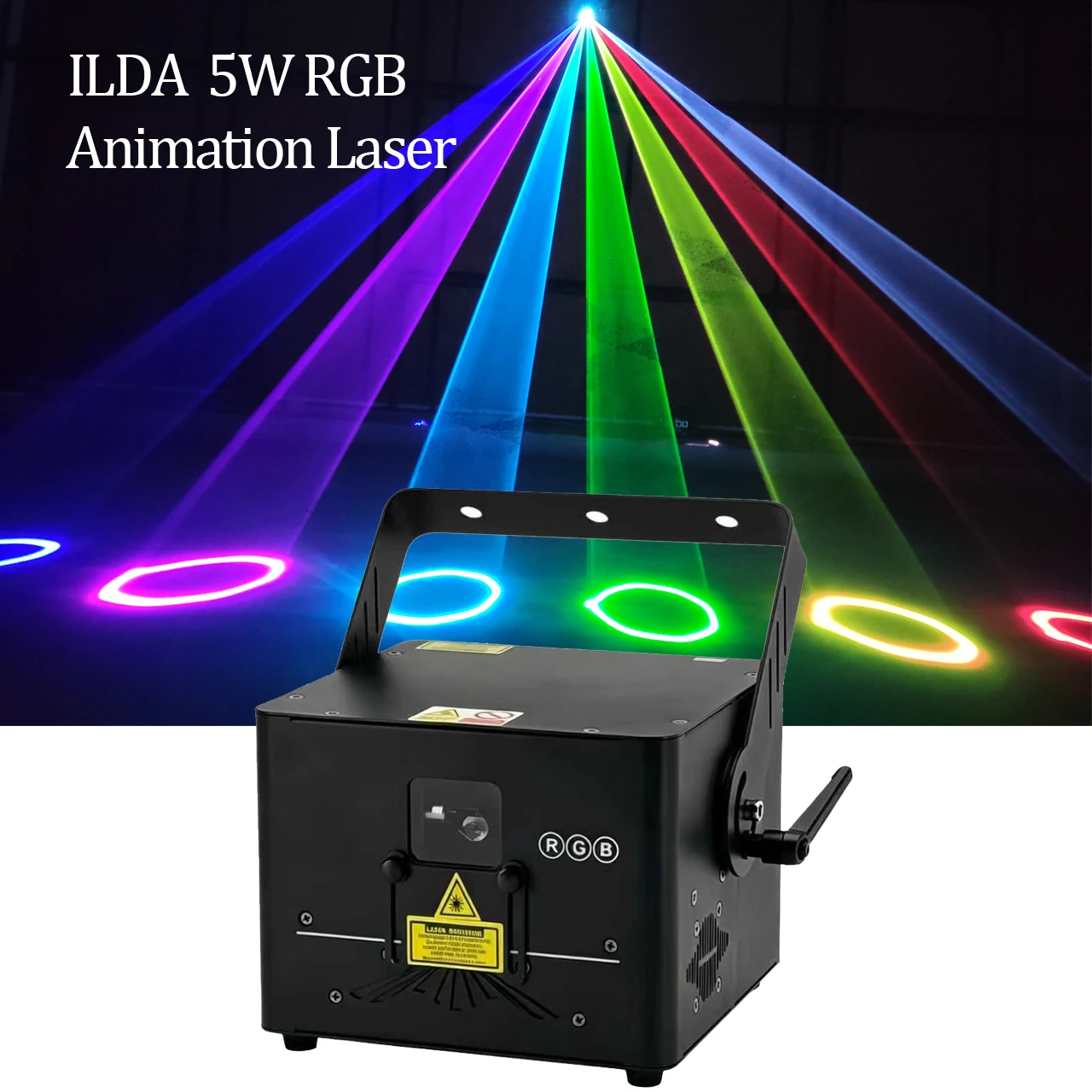ILDA 5W Full Color RGB Animation Laser Light 15K Scanner DMX512 Sound Activated Control DJ Laser Light for KTV Bar Party Wedding