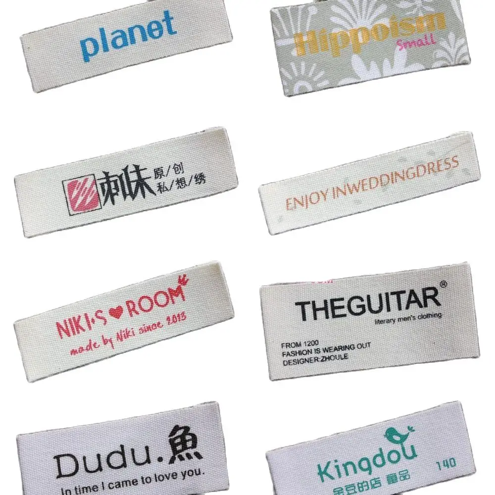 White/beige/soft cotton printing labels for clothes clothing collar T-shirt accessories cut well