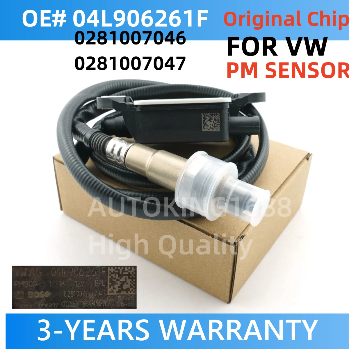 PM Sensor for VW 04L906261F 0281007046 0281007047 Particulate Matter Sensor PM Sensor for VW Transporter Campmob Golf 2016-2019