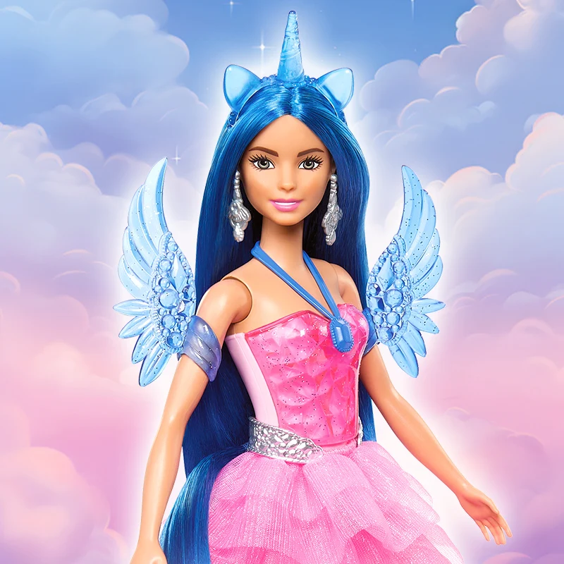 

[In Stock]Barbie 65th Anniversary Sapphire Unicorn Set Pretend Play Fairy Tale Gift Toy Collectible Dolls And Accessories