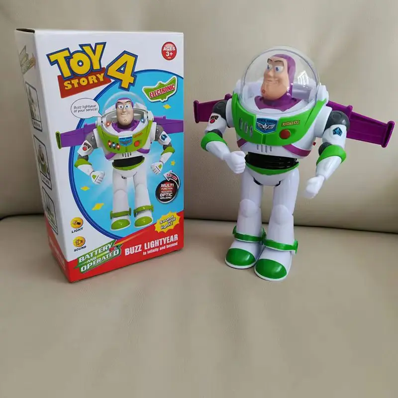 Novo em Estoque: Boneco Robô Elétrico Buzz Lightyear de Toy Story, Figura de Ação Modelo Pixar, Ideal para Presente de Aniversário
