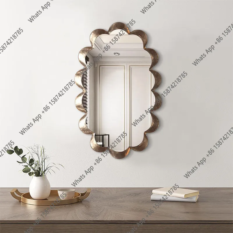 French fireplace wall wall decorative mirror American floor-to-ceiling mirror retro smart makeup mirror bathroom bathroom