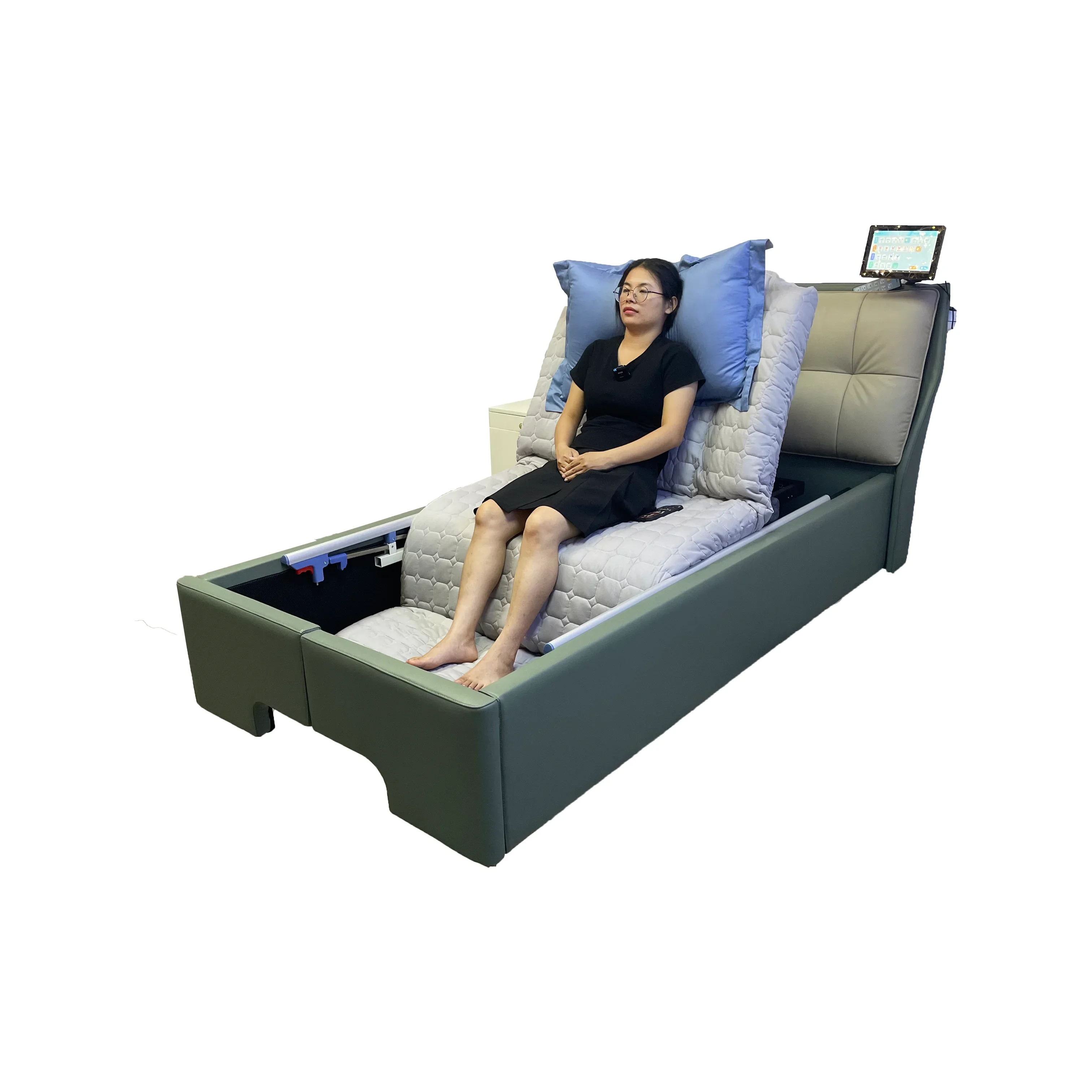 Premium intelligent nursing bed for elderly with adjustable legrest and backrest and graphene heated mattress for cold areas