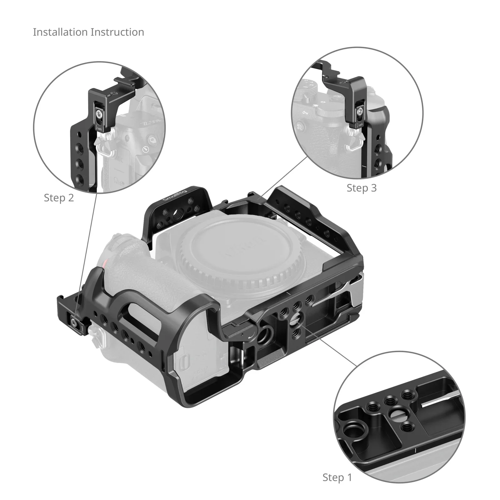 SmallRig Kamerakäfig für Nikon Z50 II Schutzhülle Erweiterungsrahmen mit Arca-Swiss Schnellwechselplatte 4980 4981