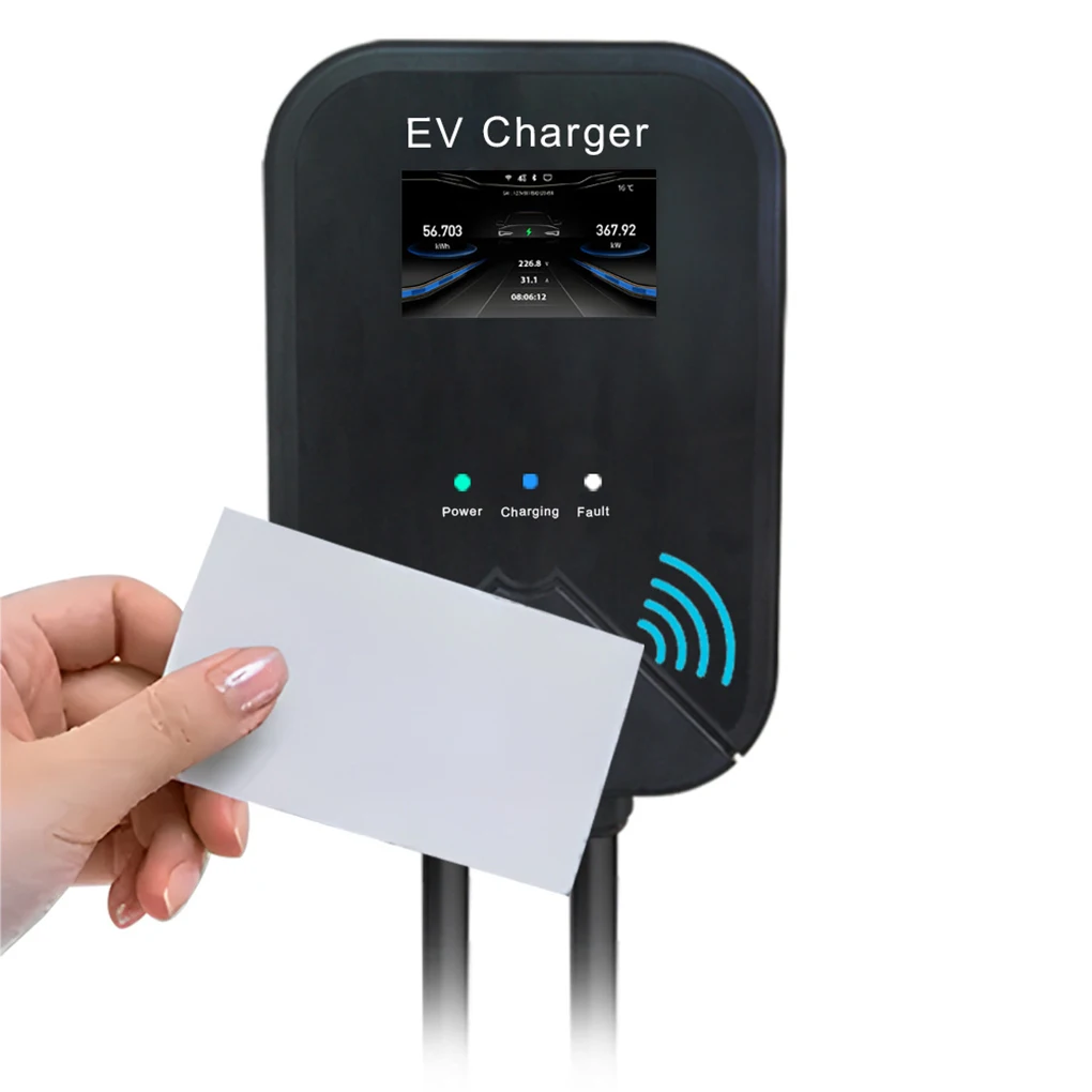 محطة شحن السيارة الكهربائية 7KW 32A شاحن EV نوع 2 EV Wallbox شواحن 3PIN CEE التوصيل دعم WIFI APP