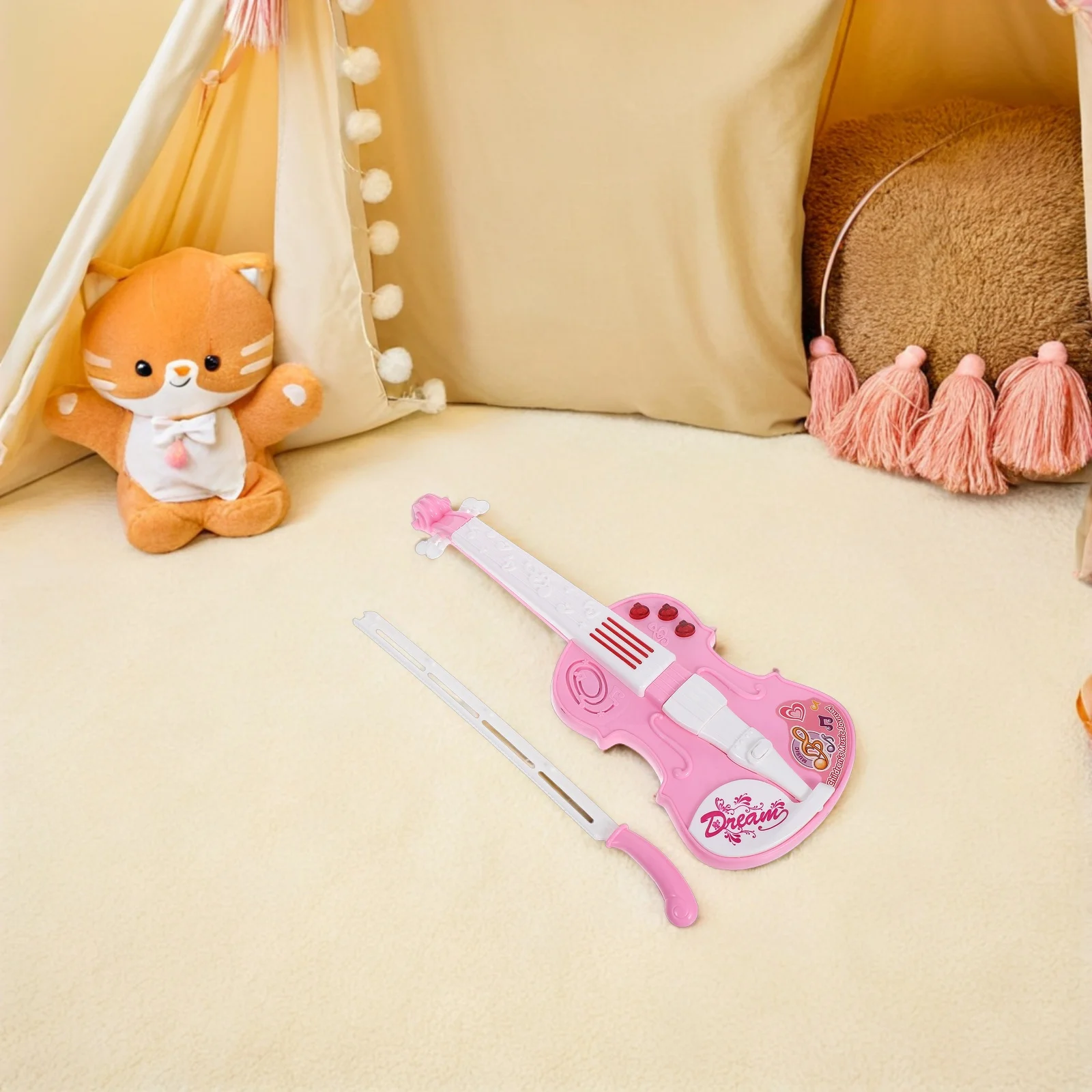 Mini instrumentos musicais de violino eletrônico infantil, modelos de instrumentos infantis para bebês, brinquedos pré-escolares de plástico abs