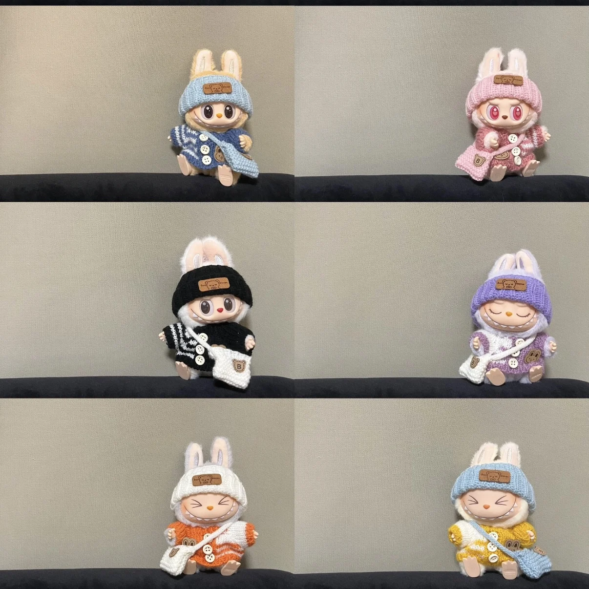 17cm Toy Doll Clothes for Labalbu Accessories Luxury Backpack New Original Clothing for Labbubu Sweater Outfit Mini Cute Bag Hat