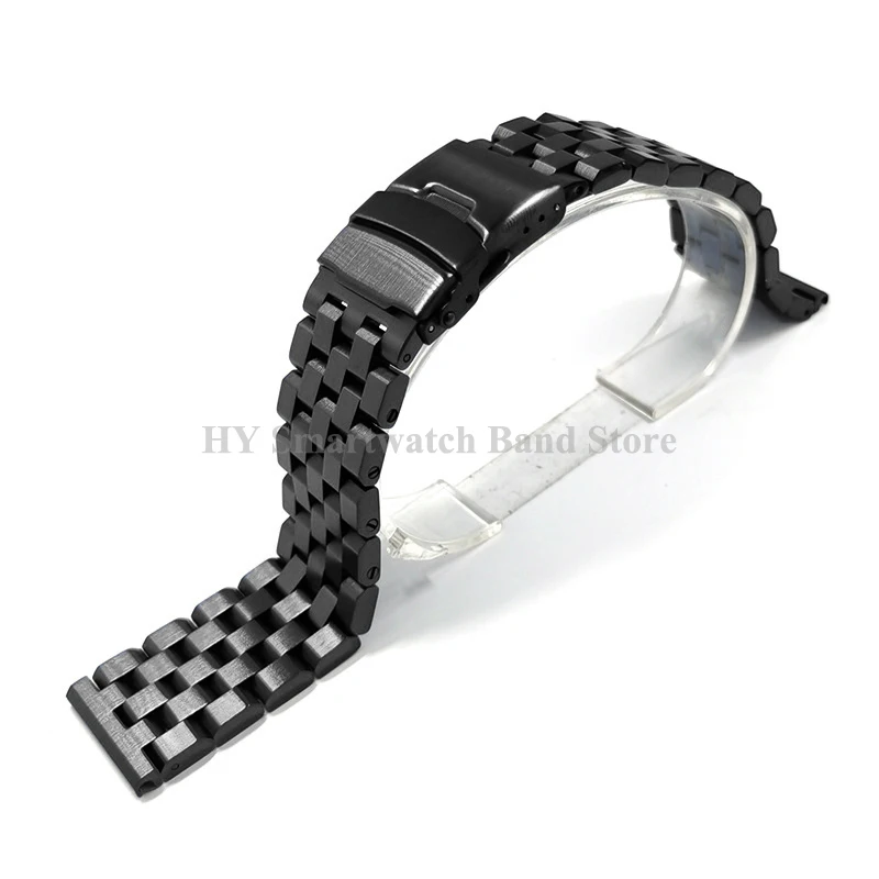 316L Solid Stainless Steel Watch Strap 18mm 20mm 22mm 24mm 26mm Double Safety Buckle Luxury Bracelet Men Women Metal Wrist Band