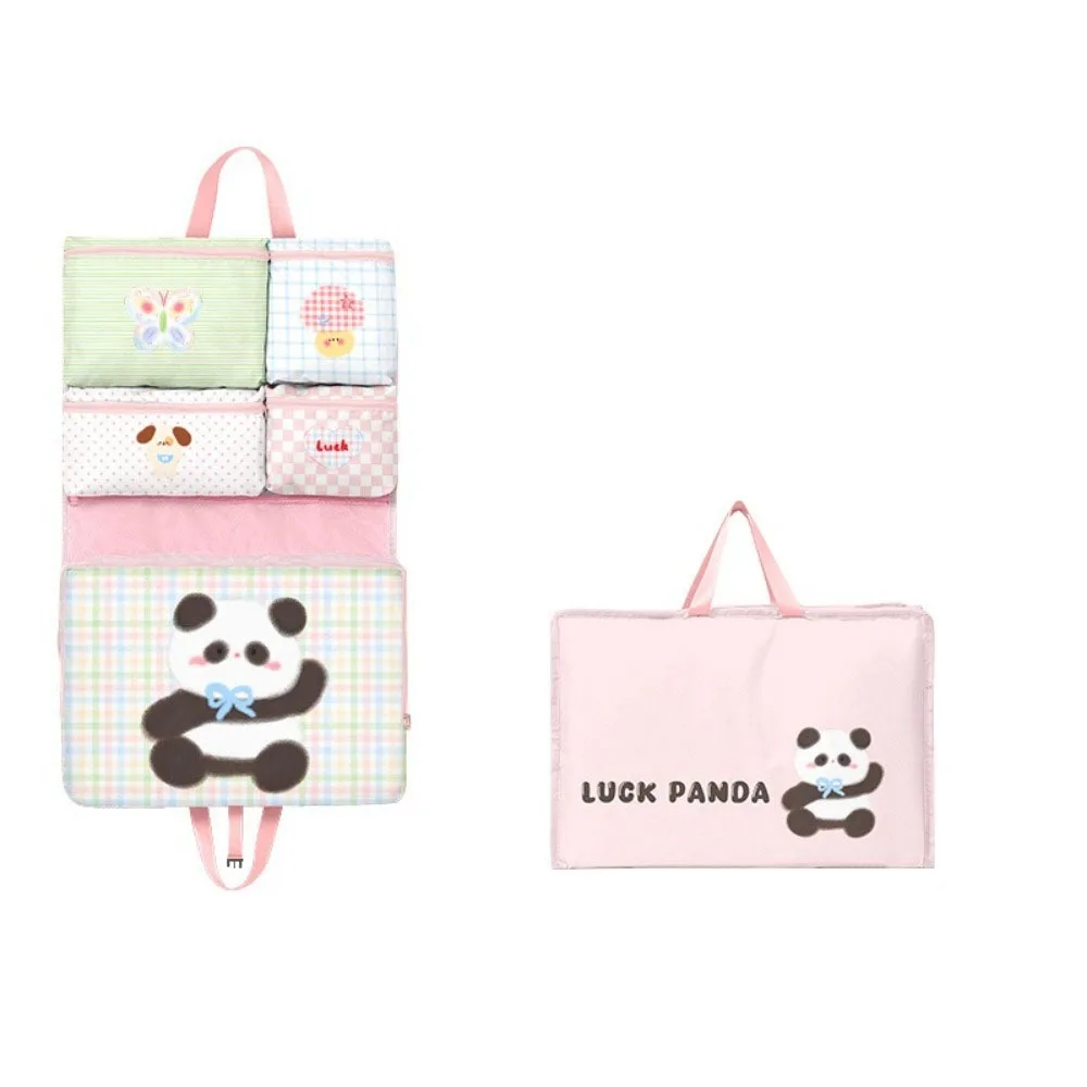 Foldable Design 7in1 Travel Handbag Large Capacity Waterproof Luggage Storage Bag Cartoon Pattern Washable Clothes Packing Cube