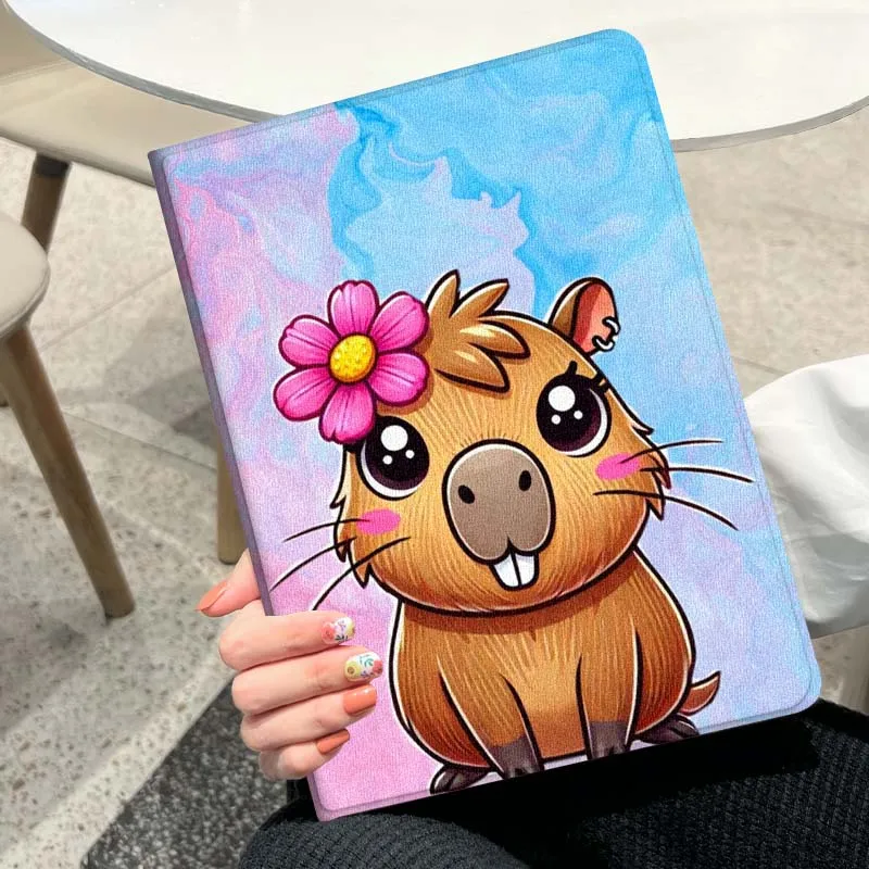 Capybara Colorful Cartoon Cat For Xiaomi Redmi Mi Pad 4 5 6 6s 7 7s SE Pro 2 11 Plus Max 12.4 11 11.2 12.5 8.7 inch Tablet Case