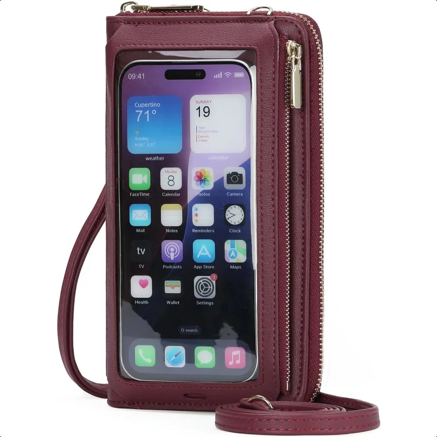

GOIACII Phone Purse Crossbody Bags for Women Small Travel Wallet Touch Screen RFID Blocking