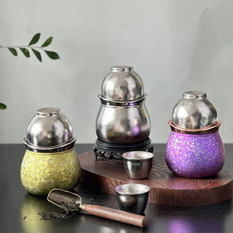 160ml Mini Lady's Thermal Water Bottle with 2 Cups,Double-layer Pure Titanium Vacuum Flask,High-end Drinkware,Outdoor Thermos