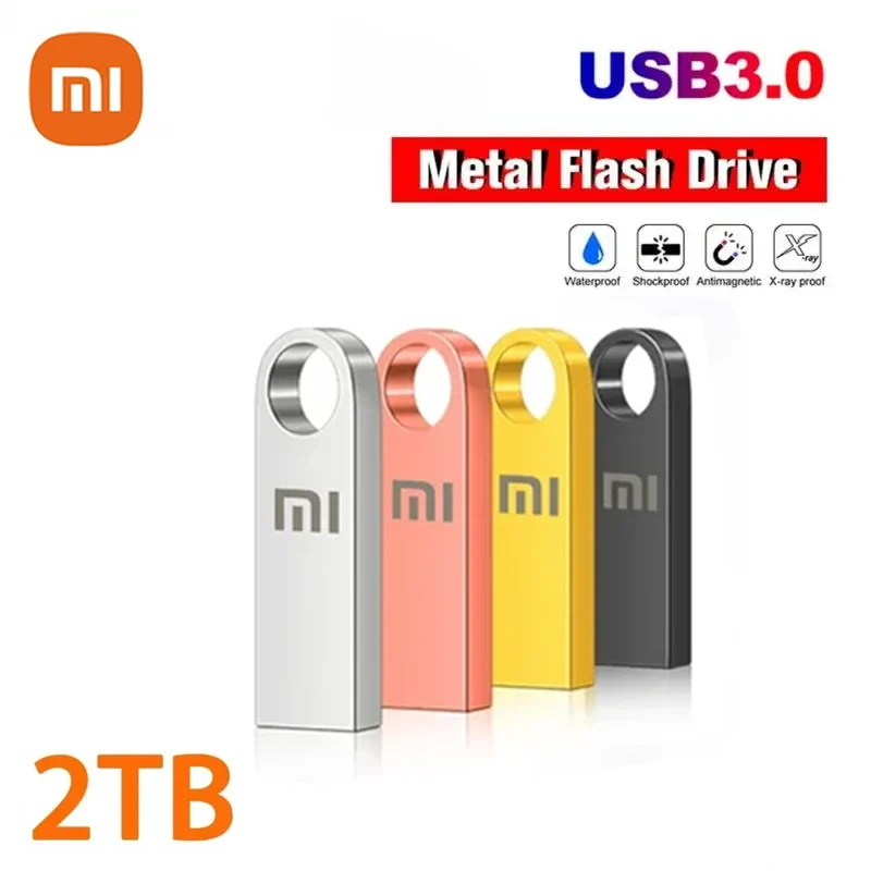 Xiaomi-Clé USB 3.0 en métal 2 To, clé USB haute vitesse 1 To 512 Go, clé USB, mémoire SSD portable, disque flash USB, adaptateur TYPE-C