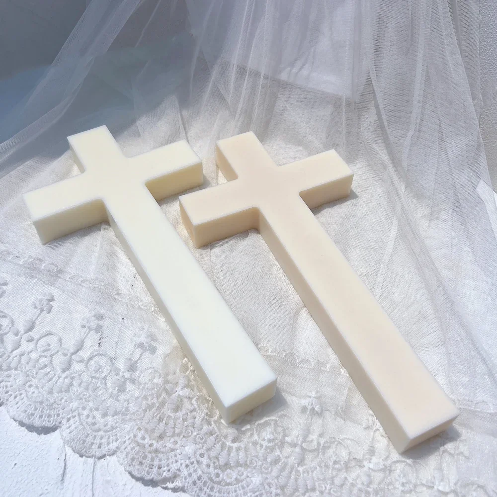 Big Size Cross Candle Silicone Mold Resin Mould Concrete Decor Soy Wax Molds