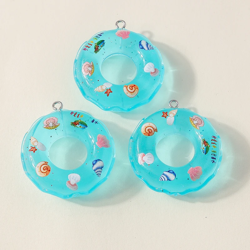 Leslie 5 stücke Harz Sommer Strand Schwimm ring Ohrring Charms DIY Ergebnisse Schlüssel bund Halskette Anhänger Schmuck Herstellung Zubehör – Detail 5