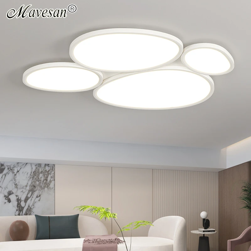 

2024 New Creative Led Chandeliers Pebble Design Hall Licing Room Ceiling Light Modern Simple Home Lamp Indoor Lighting Fixtures