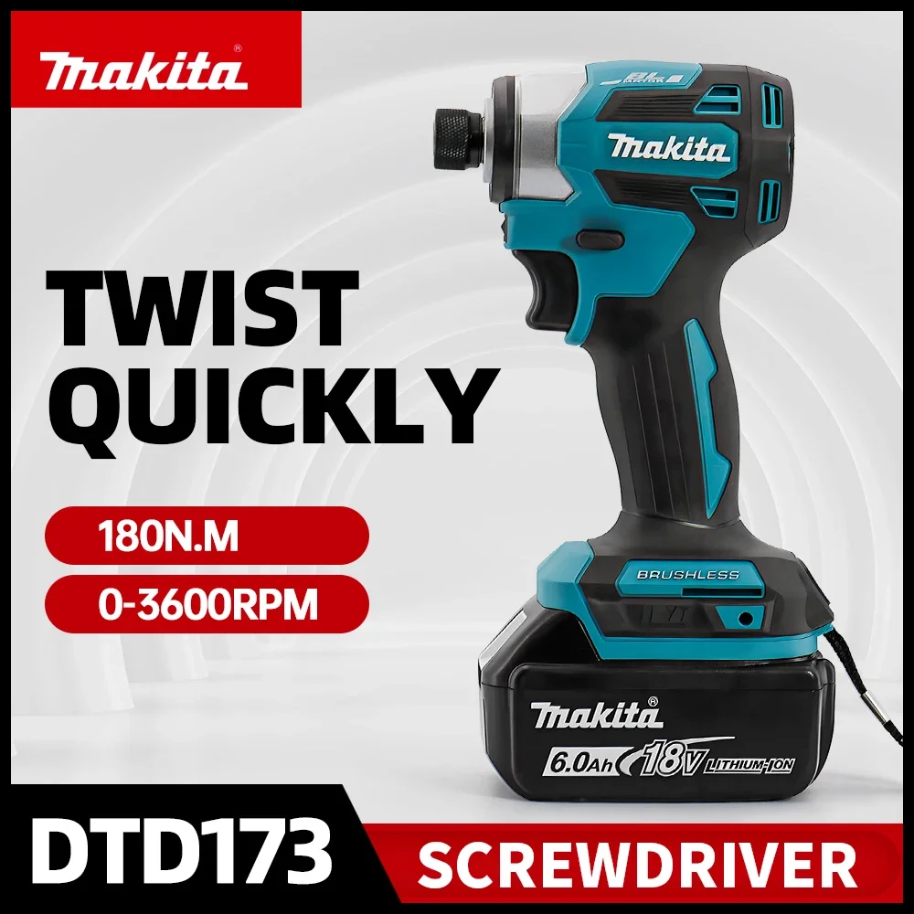 Makita DTD173 180Nm Cordless Impact Driver Brushless T‑Mode For Makita Battery