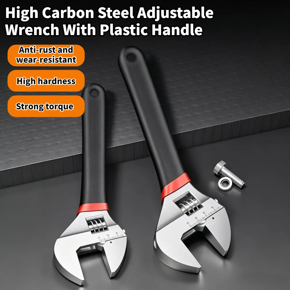 Short Handle Adjustable Wrench Large Opening Mini Spanner Wide Jaw Adjustable Wrench For Bathroom Plumbing Repair