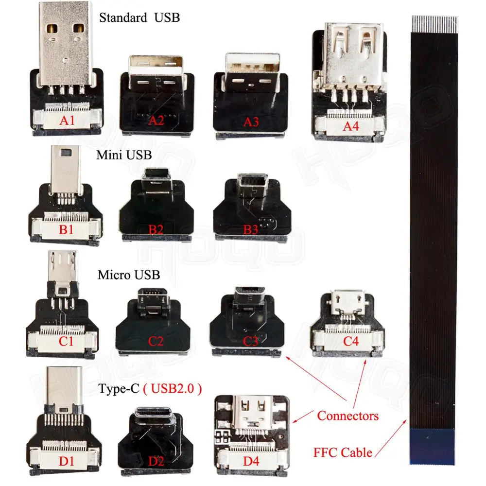 

FFC Type-C Mini/Micro USB Ribbon Cable 90 FPV Slim Thin Flat Soft flexible FPC charge FPV Brushless Handheld Gimbal monitor