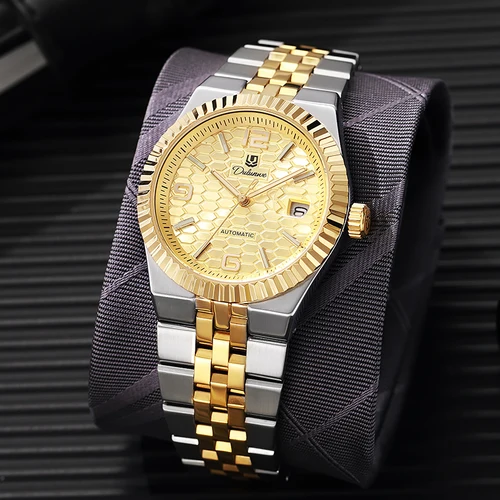 Imagen 2 del producto Reloj mecánico automático de lujo para hombre, Reloj de acero inoxidable con fecha, relojes de negocios luminosos resistentes al agua para hombre