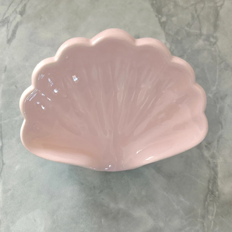 Shell Shape Ceramic Drain Soap Dish