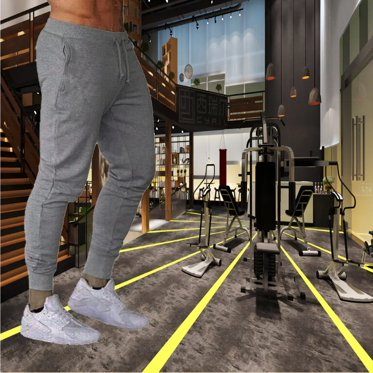 

2025 Spring and Autumn New Men Fashion Sports Pants with Drawstring Pocket Outdoor Running Training Small Foot Guard Pants