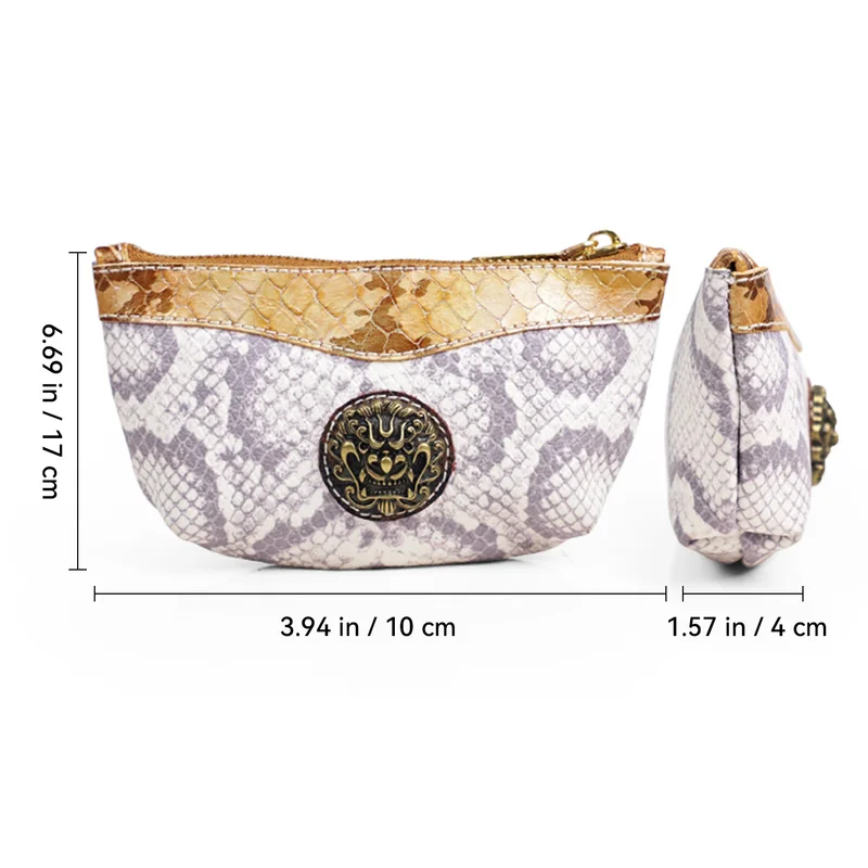 Coin Purse Wallet Women Vintage Snake Pattern Small Wallet Zip Printing Creative Clutch Bag Good Gift Women'S Purses