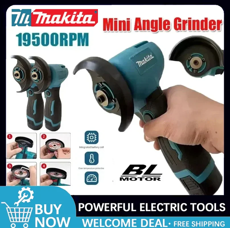 

Аккумуляторная мини-угловая шлифмашина Makita 12В с отрезным и полировальным диском, беспроводная, для резки алмазных материалов