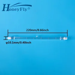 HoneyFly 25pcs Customized 220mm Halogen Lamp 500W 220V R7S Double Ended Heating Element Flood Lamp IR Drying Printing Painting