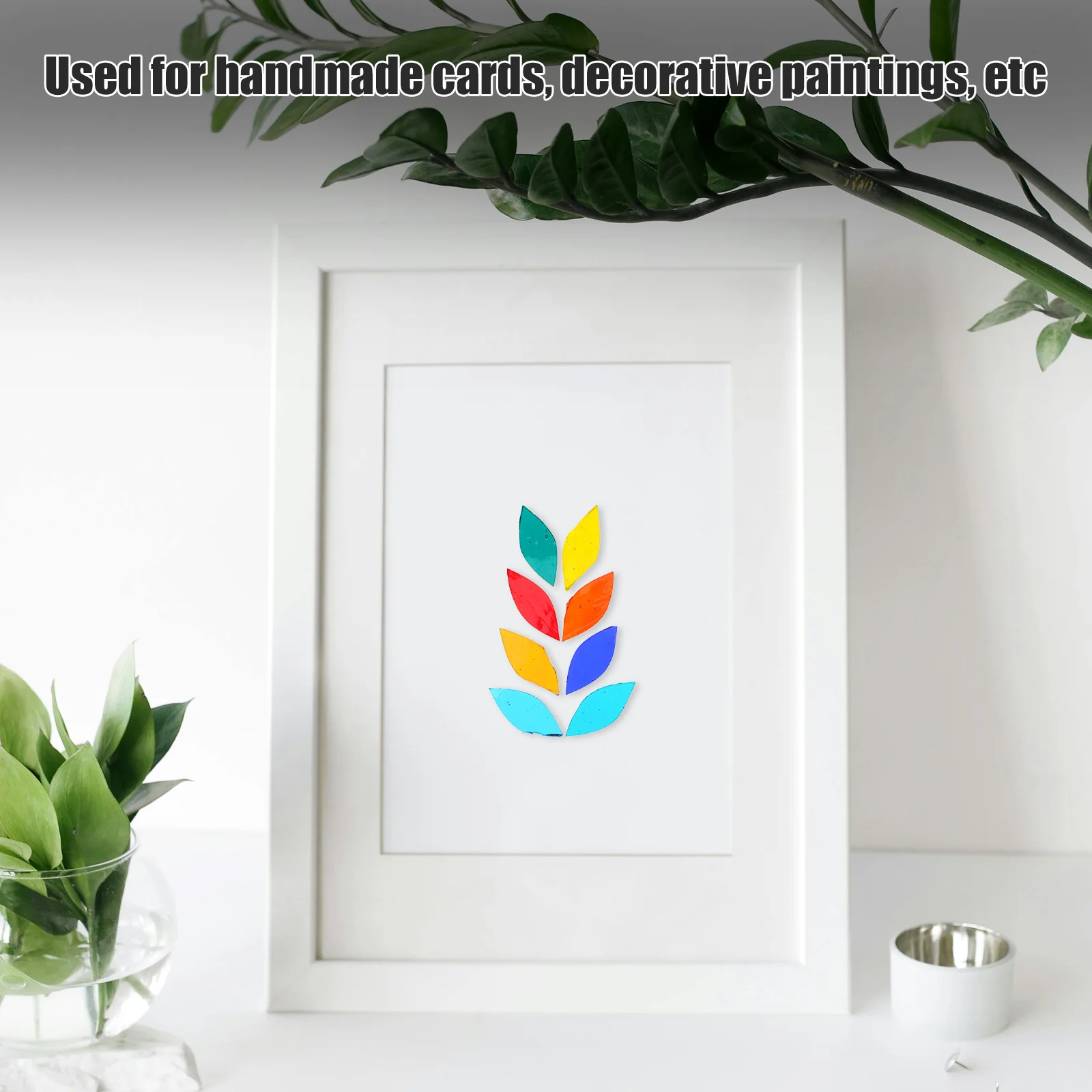 

1Set Leaf Tiles Mosaic for DIY Crafts Glass Pieces for Mosaic Art Stained Glass Projects Decorative Leaf Shaped Tiles