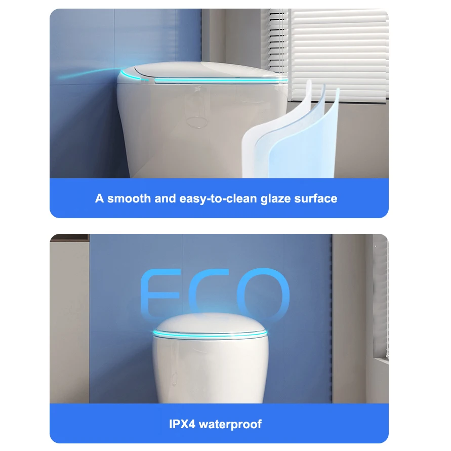 Toilette elettrica a filo automatico a forma di uovo di lusso Bidet intelligente WC Bagno Toilette intelligenti con telecomando