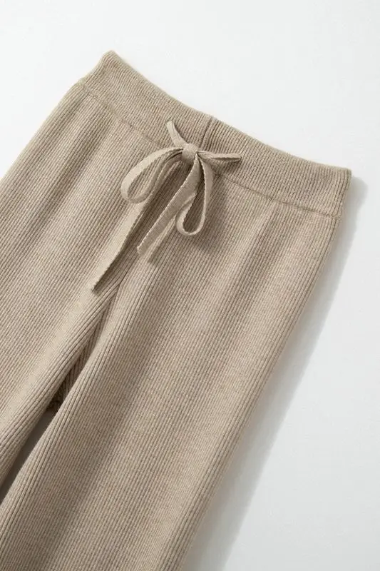 

Осень-зима, новинка 2025 года, вязаные кашемировые широкие брюки, женские повседневные прямые брюки длиной до пола, свободные брюки CQ121