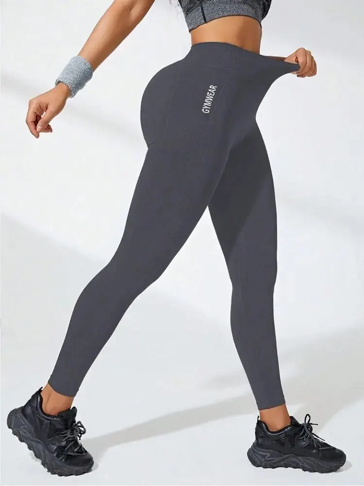 Abbigliamento da yoga attillato per il sollevamento dell\'anca a vita alta senza cuciture, pantaloni da yoga per l\'allenamento del sollevamento