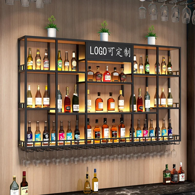 Bar Furniture Counter Showcases Metal Door Cabinet Accessories Wine Storage Showcase Shelves Cart Coffee Muebles Cellar Liquor