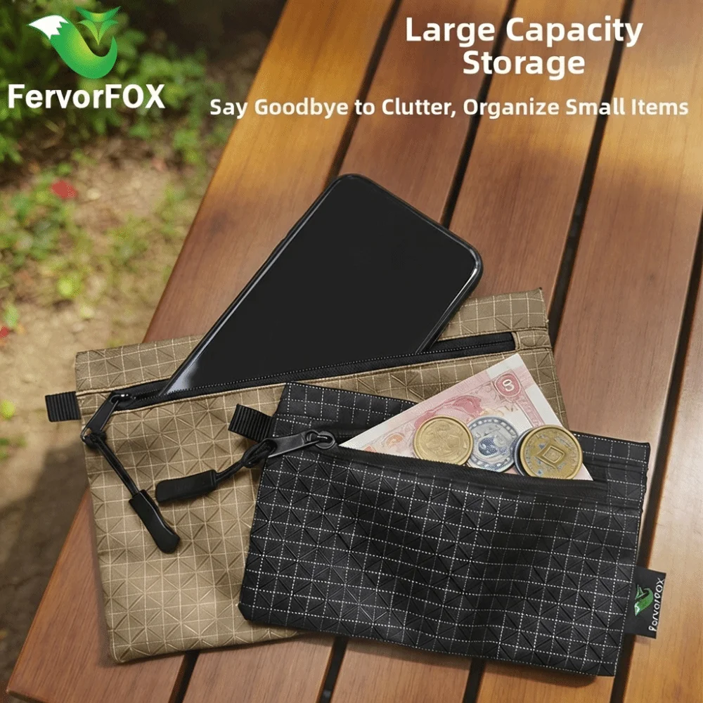 Lightweight Outdoor Storage Bag Waterproof With Rope Outdoor Organizer Zipper ‌Wear Resistant Key Card Wallet Travel Bag